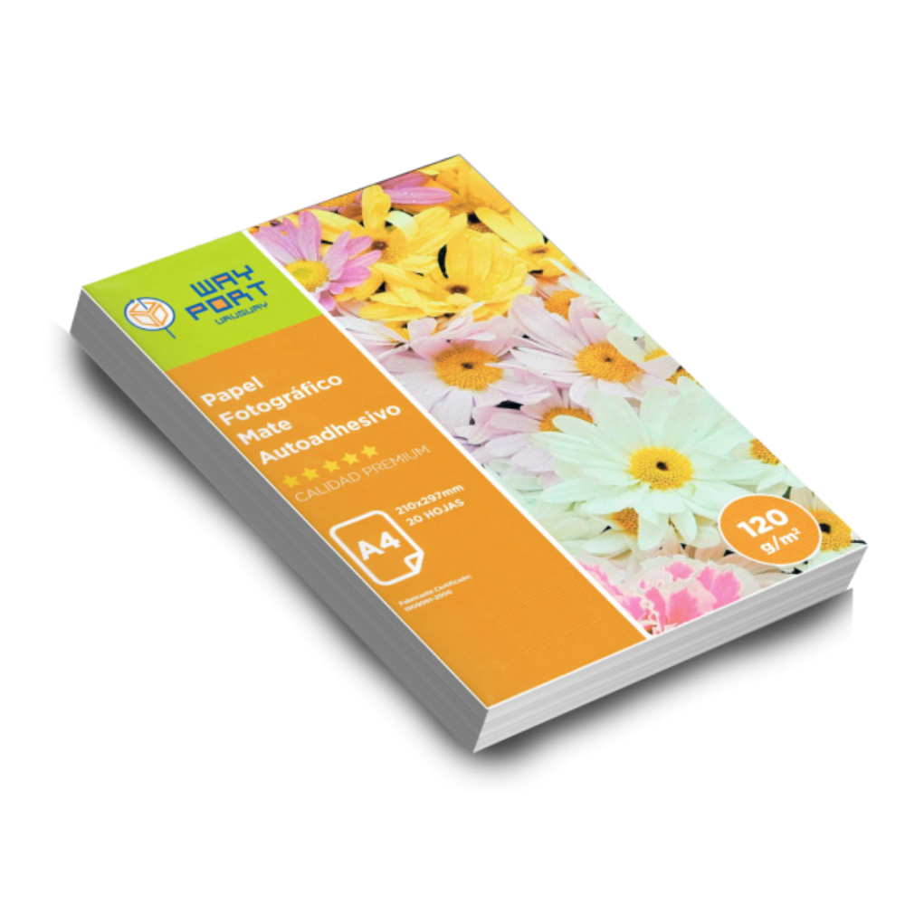 Papel Way Port autoadhesivo Glossy 128 / 130 g A4 x 20