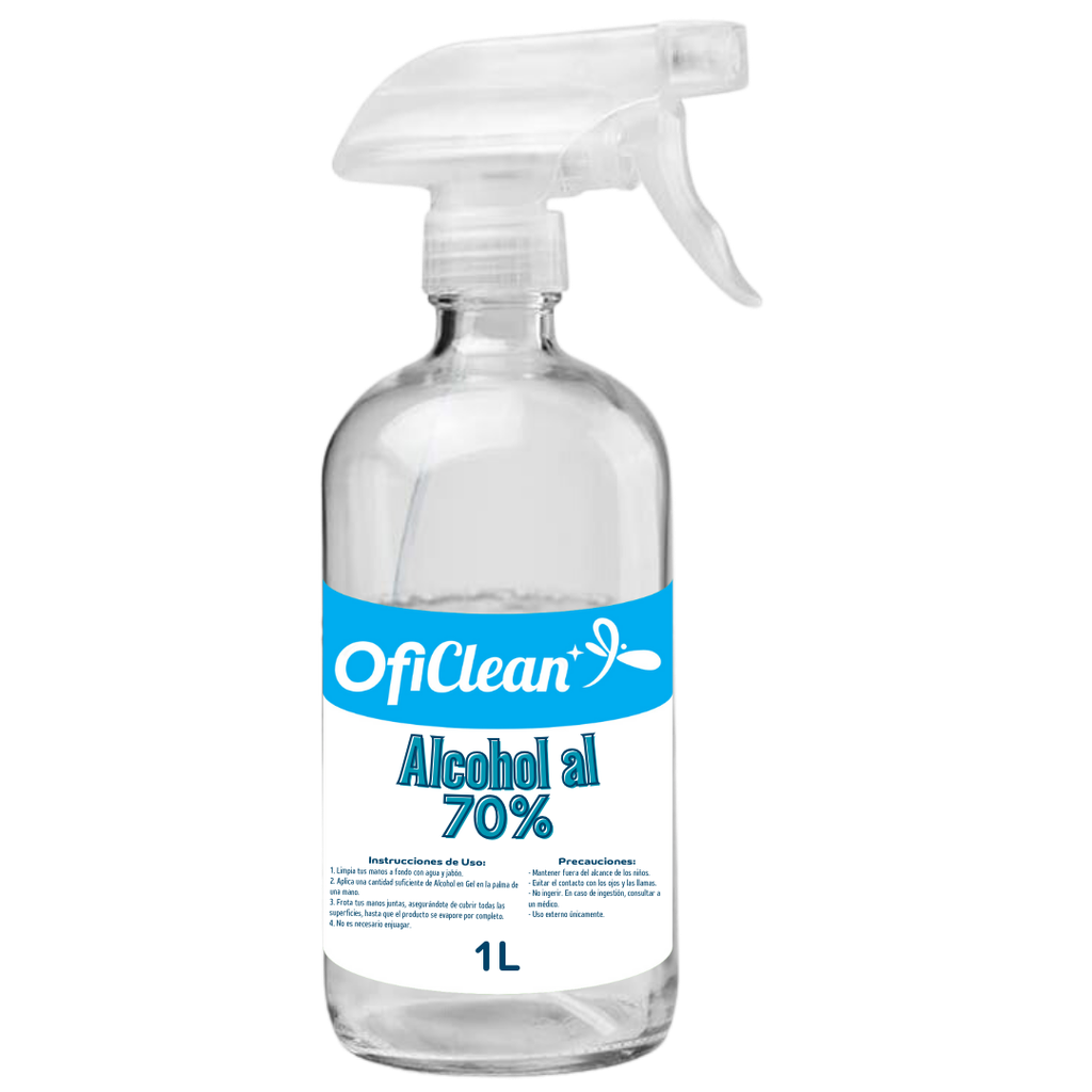 Alcohol líquido Oficlean en spray con gatillo 1 L
