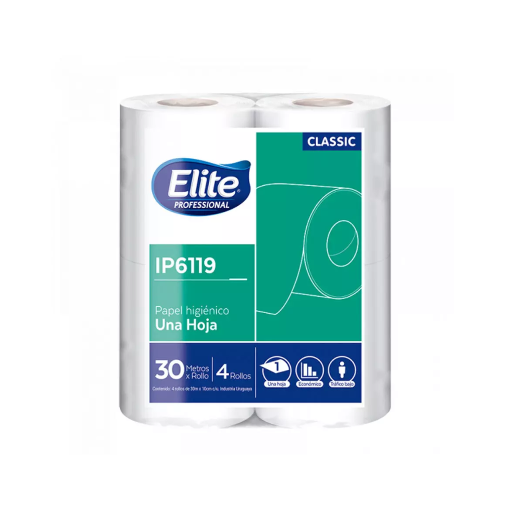 Papel Higiénico Elite Eco paquete x 4 rollos de 30 m (IP 6119)