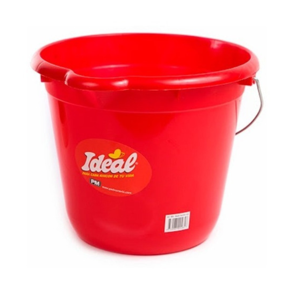 Balde Ideal familiar 12 litros color rojo con asa
