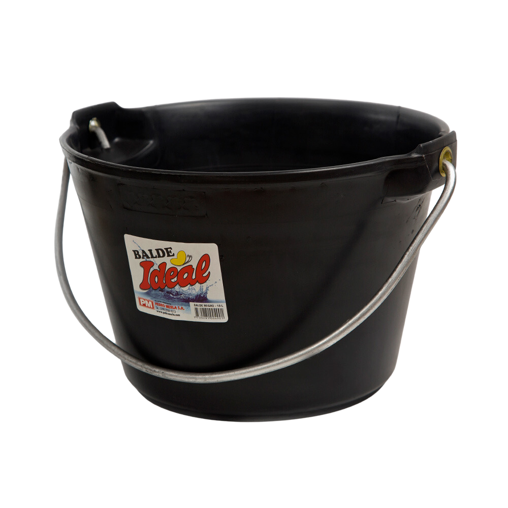 Balde Ideal reforzado color negro con asa reforzada