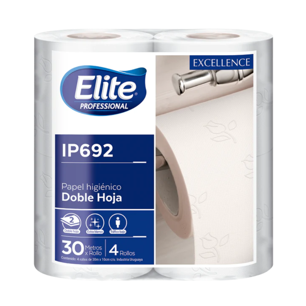 Papel higiénico Elite doble hoja paquete x 4 rollos de 30 mts. - IP692