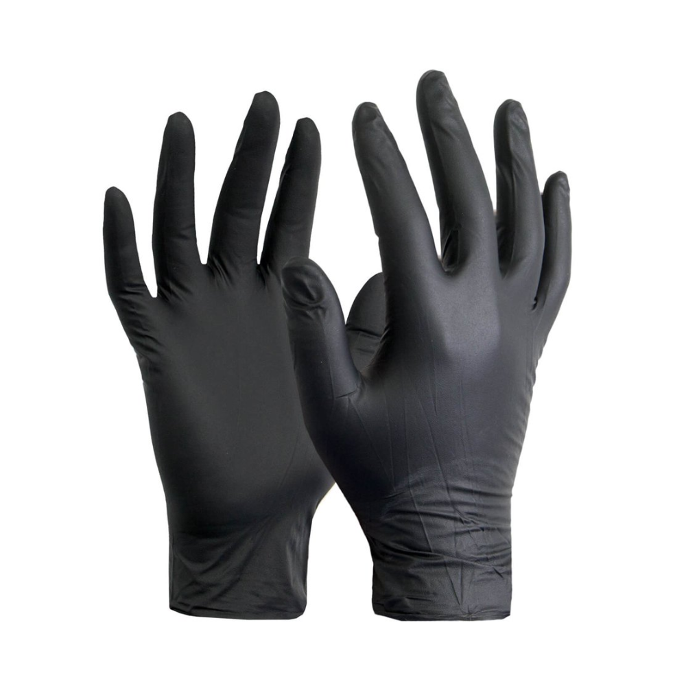 Guantes de nitrilo color negro caja x 100 unidades talle s