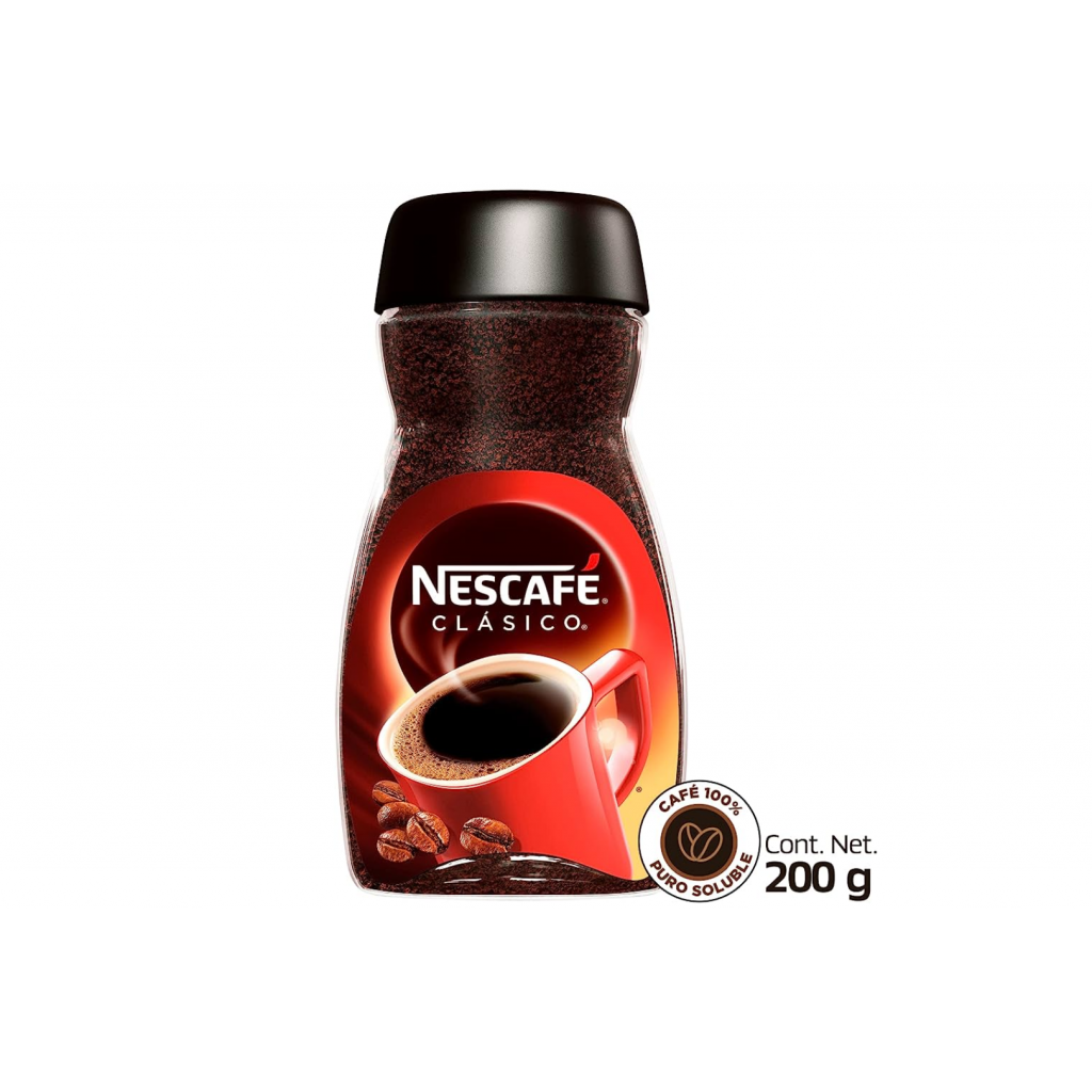 Café instantaneo Nescafé forte en frasco de 200 grs.