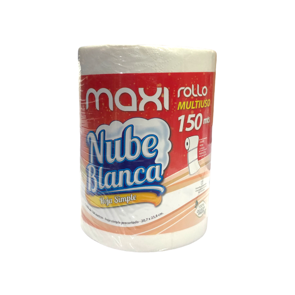 Rollo de cocina Nube Blanca Maxi 150 m extra blanco precortado