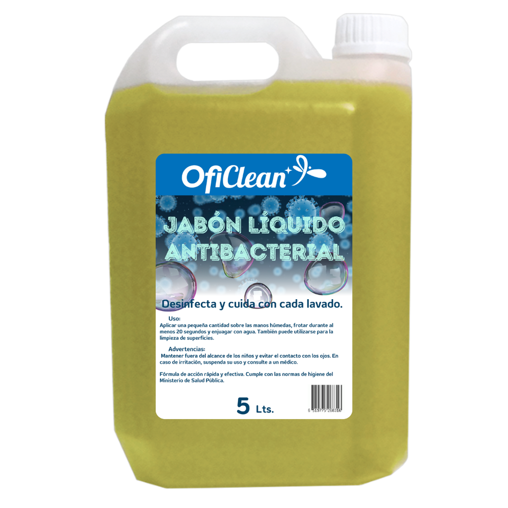 Jabón líquido antibacterial Oficlean bidón de 5 L color ámbar