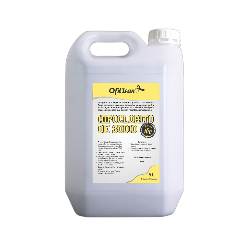 Hipoclorito de sodio Oficlean al 100% bidón pet x 5 L