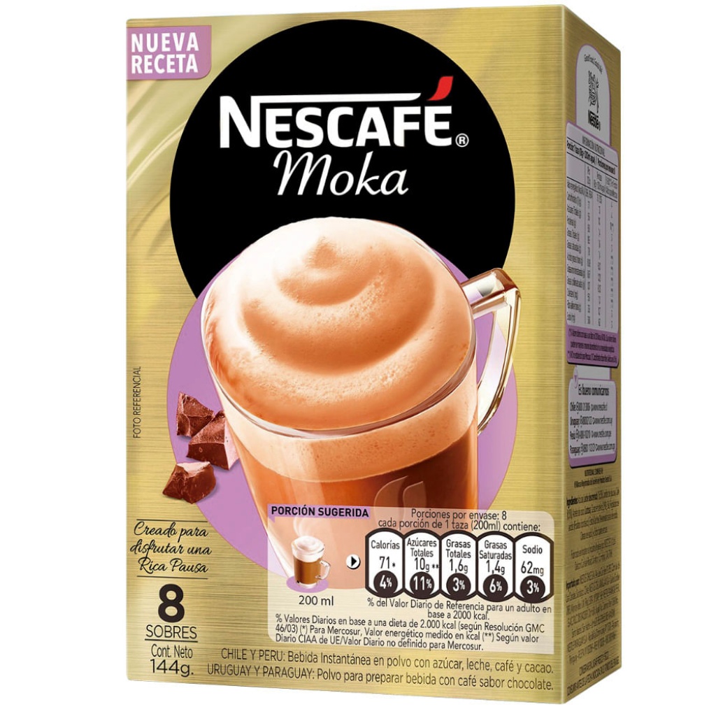 Capuccino Nescafé Moka/Vainilla Latte caja de 8 sobres