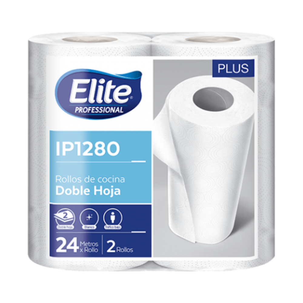 Toalla de papel Elite paquete x 2 rollos de 120 paños - IP1280