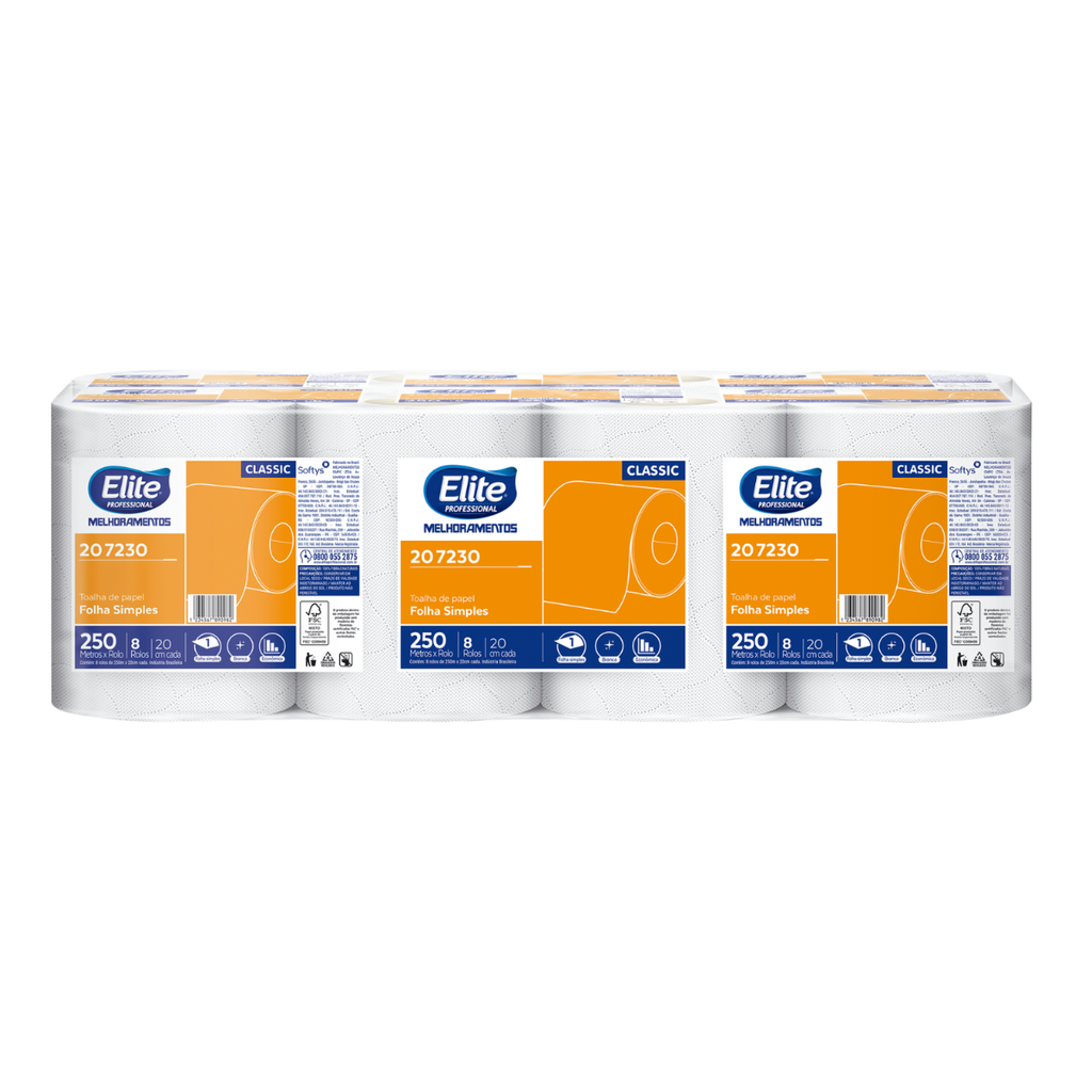 Toalla para mano Elite Classic 250 m paquete x 8 rollos (207230)IP299