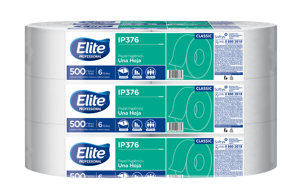 Papel higiénico Elite ip 376 Jumbo de 500 m - paquete x 6 rollos