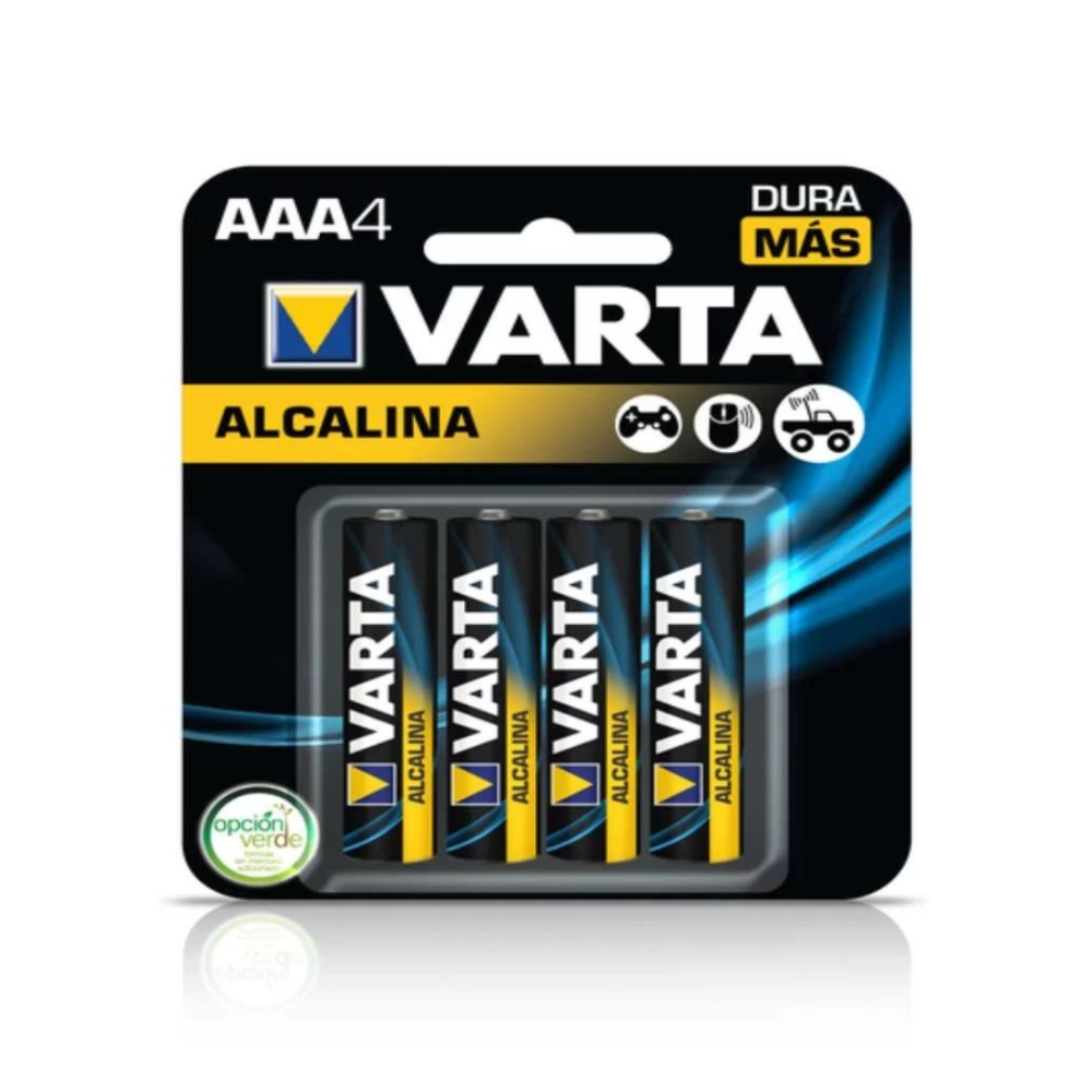 Pilas alcalinas AAA Varta - paquete x 4