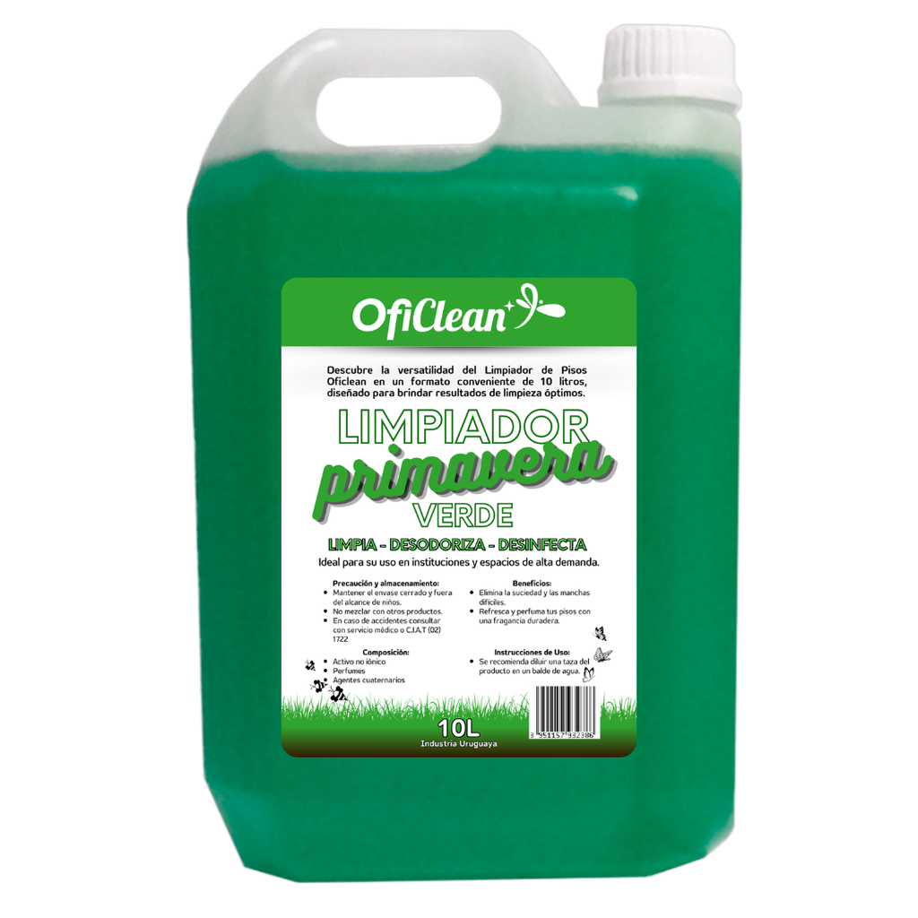 Limpiador Oficlean fragancia primavera bidón x 10 L - color verde