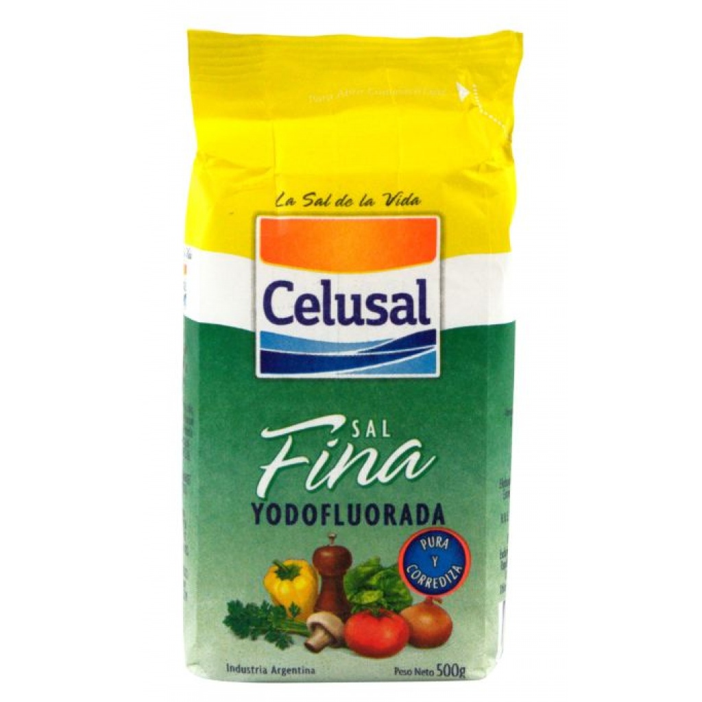 Sal yodofluorada fina de mesa. Paquete de de papel 500 g