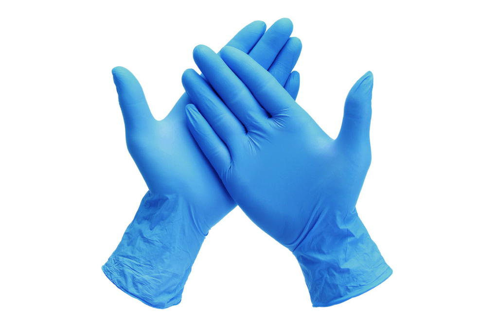 Guantes de nitrilo color azul caja x 100 unidades talle m