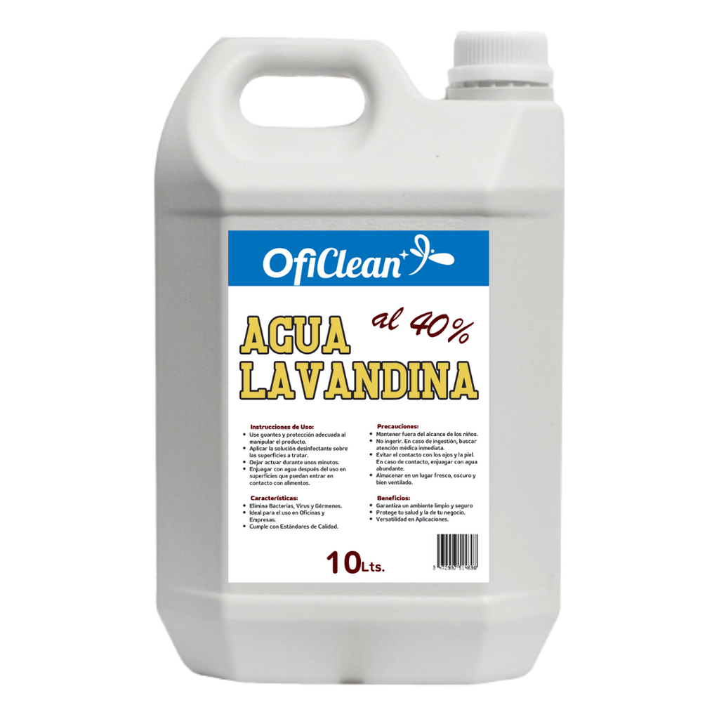 Agua lavandina Oficlean al 40% Bidón de 10 L