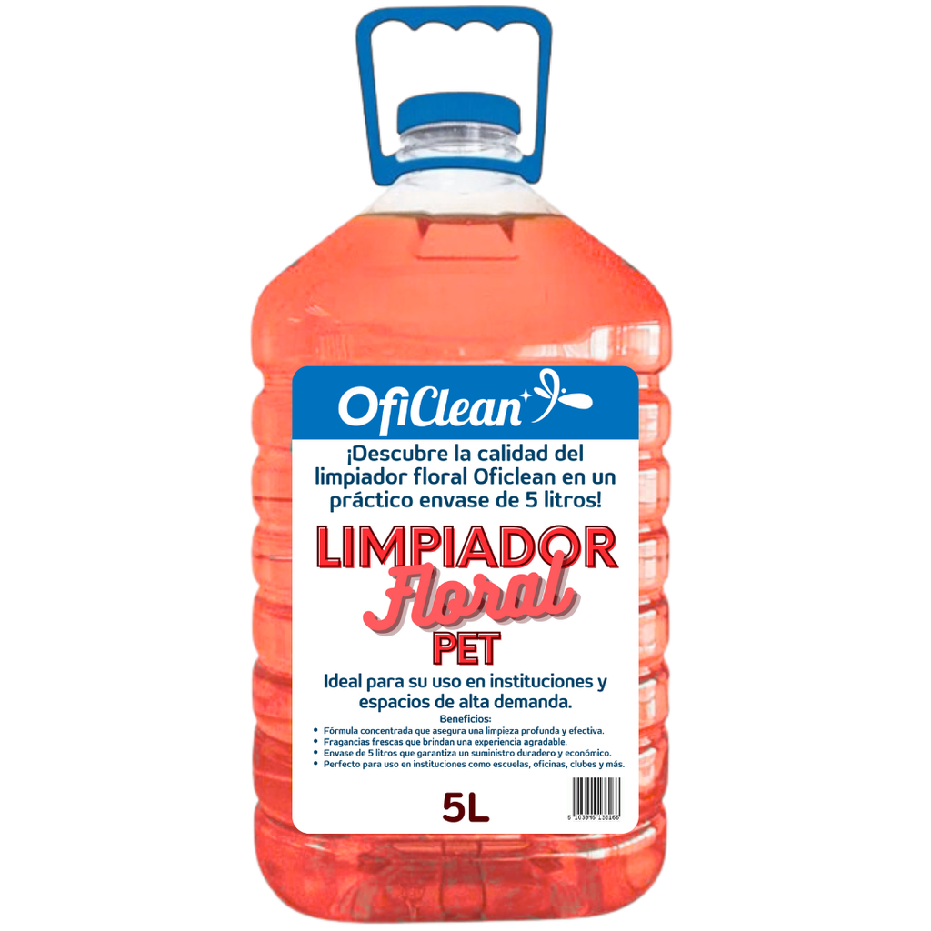 Limpiador Oficlean bidón PET de 5 lts. Fragancia floral breeze