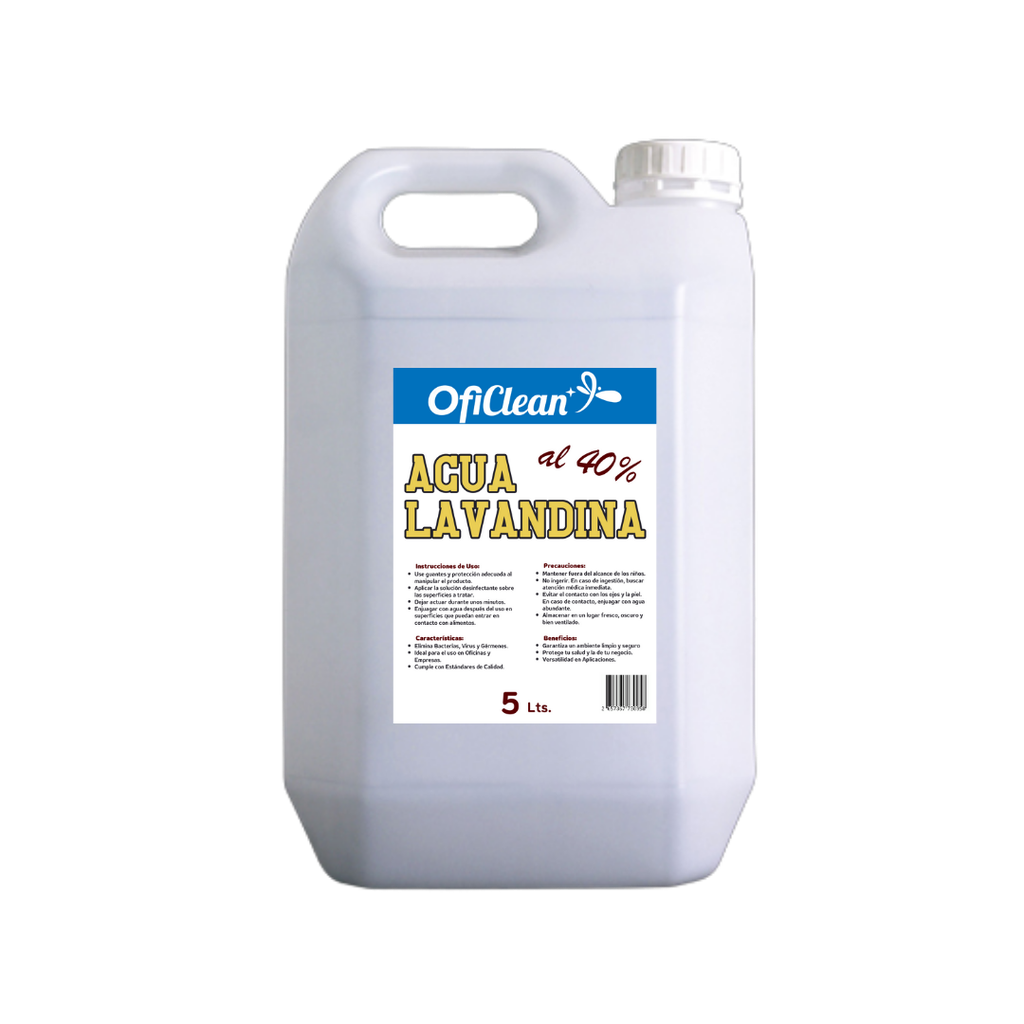 Agua lavandina Oficlean al 40% bidón de 5 L