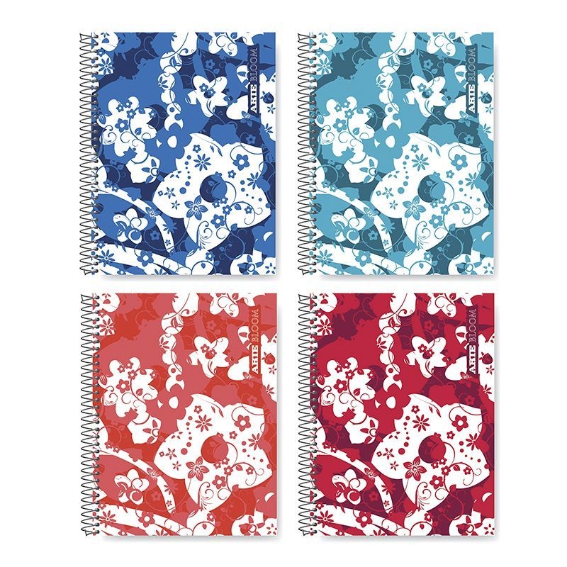 Cuaderno rayado tapa dura Arte Bloom 80 hojas