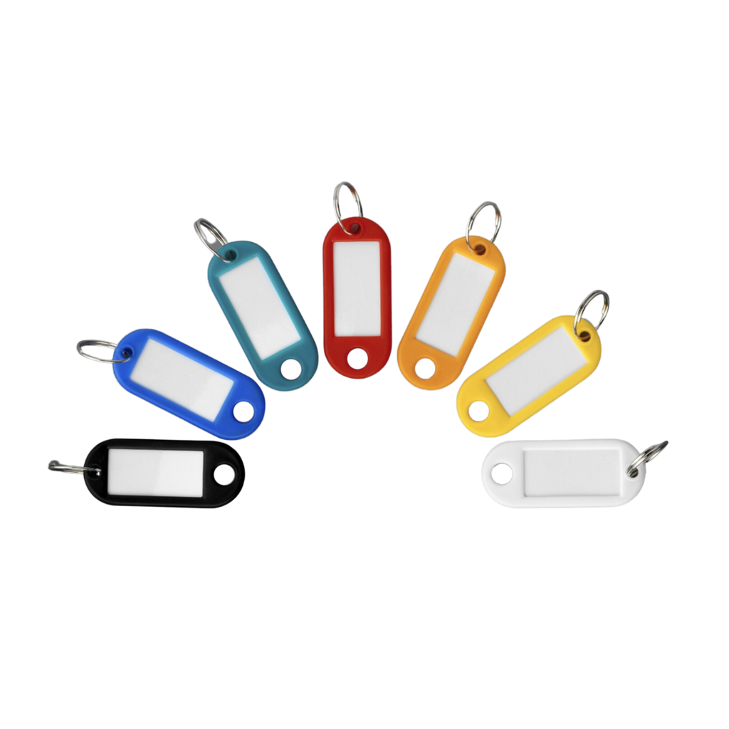 Llaveros porta etiqueta paquete x 50