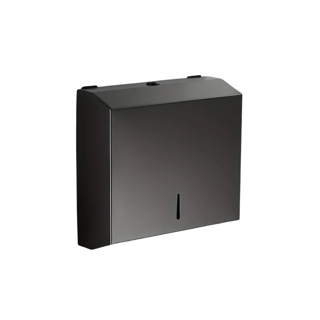 Dispensador metálico de pared para toalla intercalada color negro