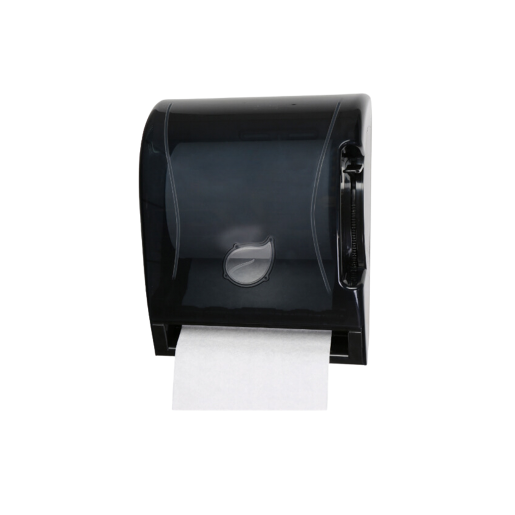 Dispensador de palanca autocortante para rollo de toalla color negro