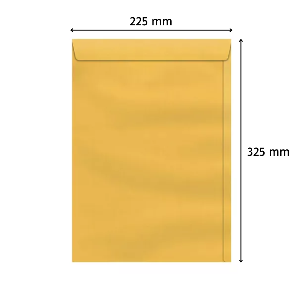 Sobres bolsa oro a4 225x325 mm. paquete x 50.