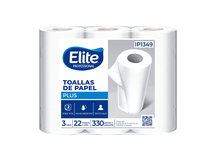 Toalla de cocina en rollo Elite IP 1349 paquete x 3