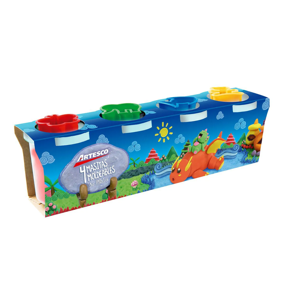 Artesco Masa Blanda Dough Set de 4 Potes 142 grs  c/u.