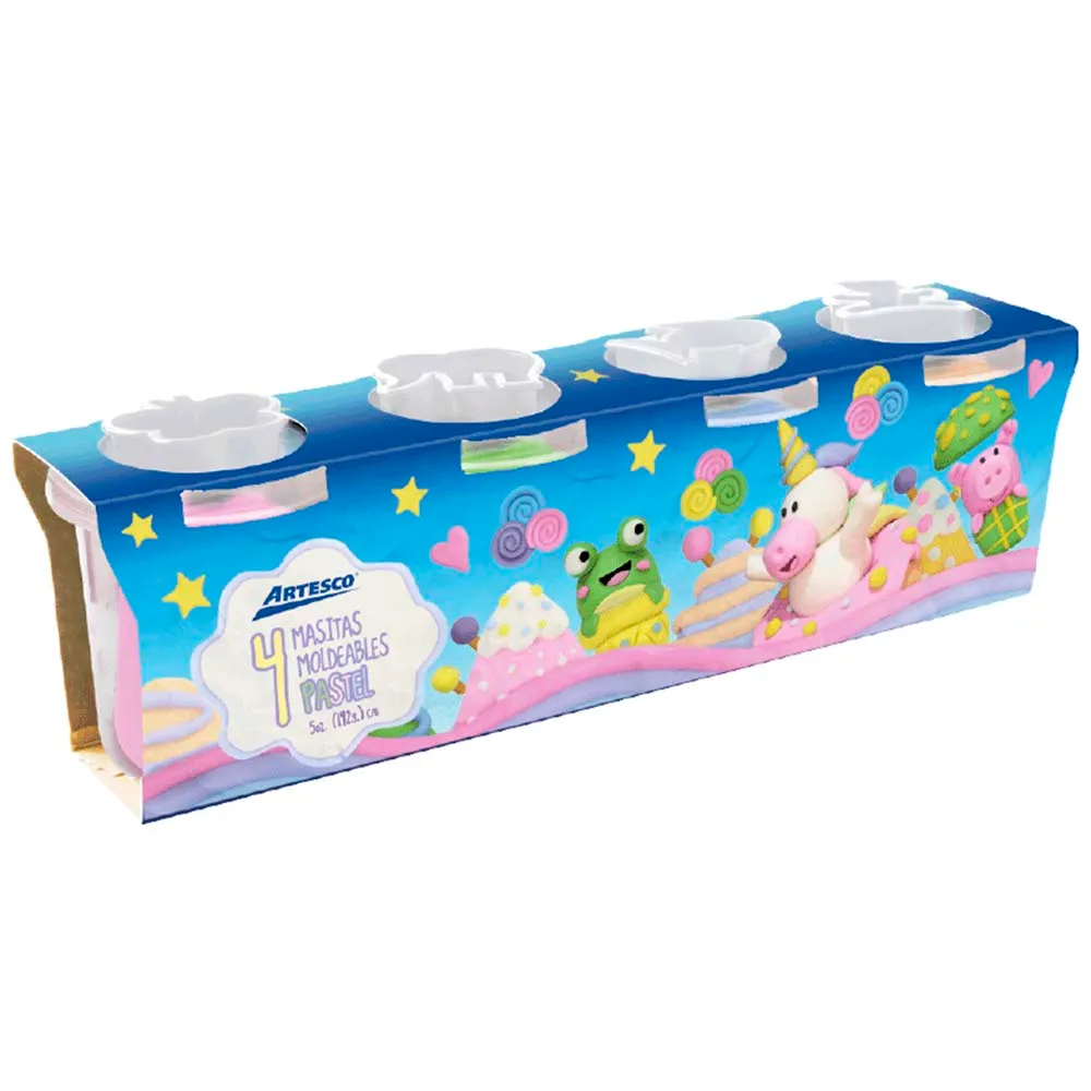 Artesco Masa Blanda Set x 4 Colores PASTEL