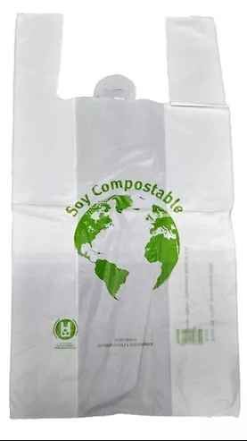 Bolsa camiseta compostable 40 x 50 cm (paquete x 1000)