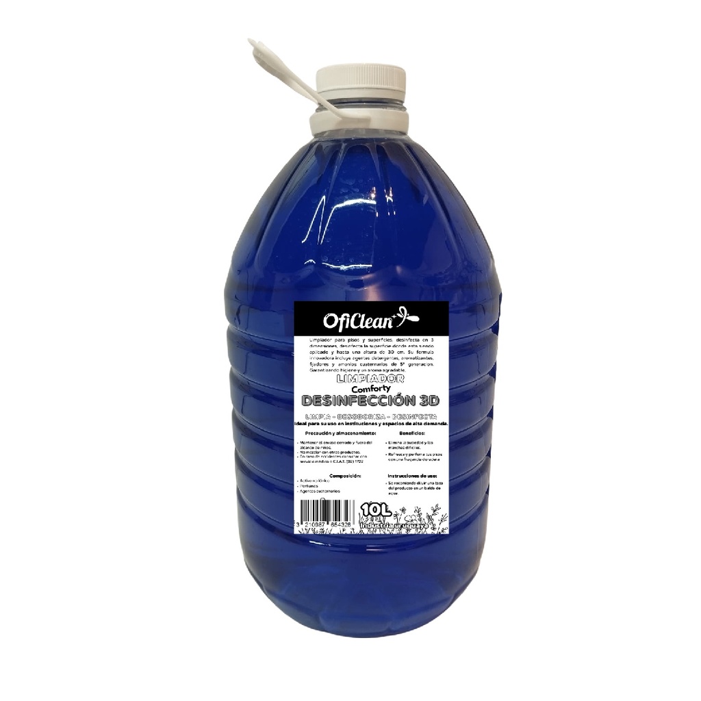 Limpiador 3D Oficlean Comforty azul bidon 5 Lt.