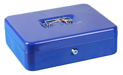 Caja cofre de seguridad azul