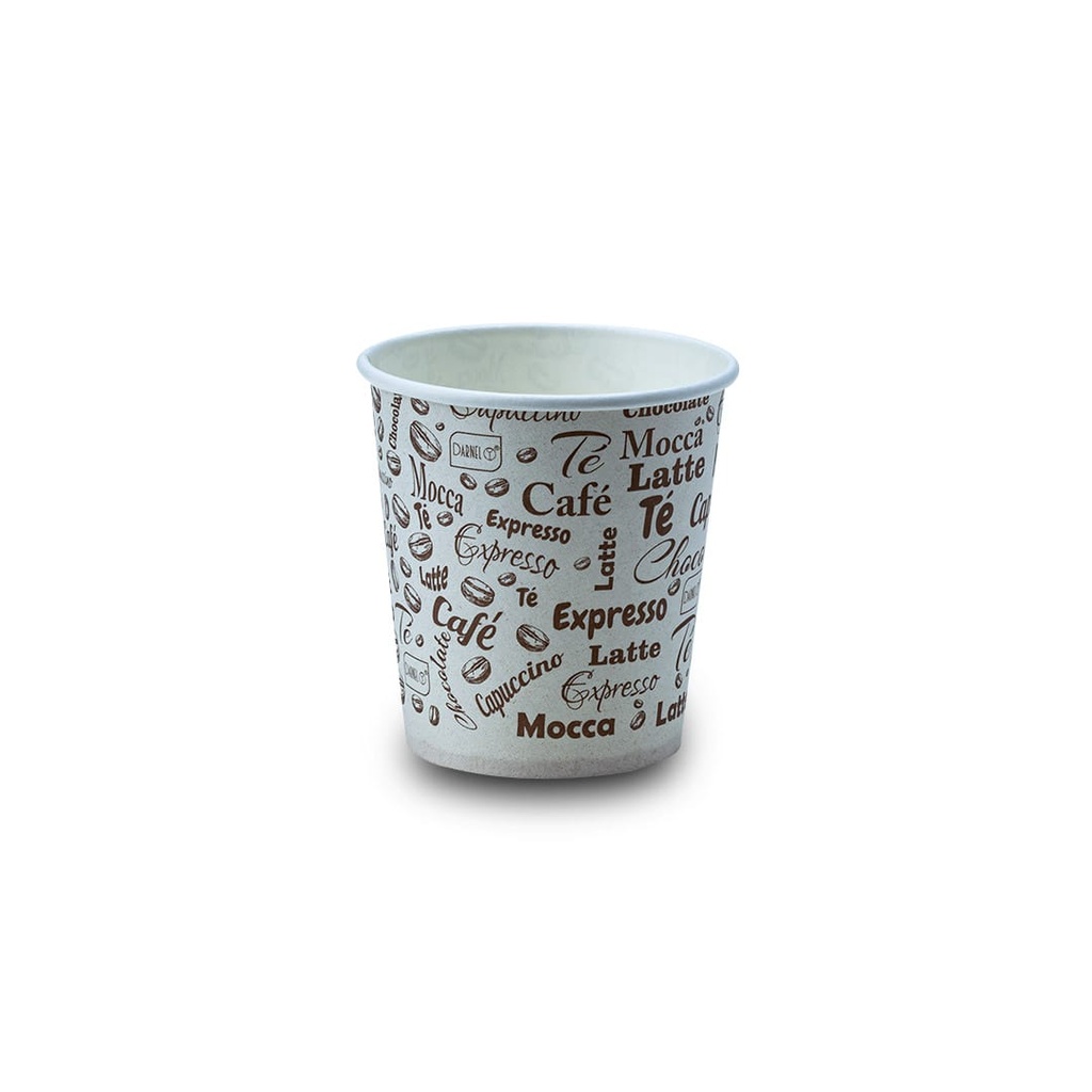 Vaso papel bebidas calientes 6 Oz. con diseño paq. X 50 69 X 71 caja x 1000