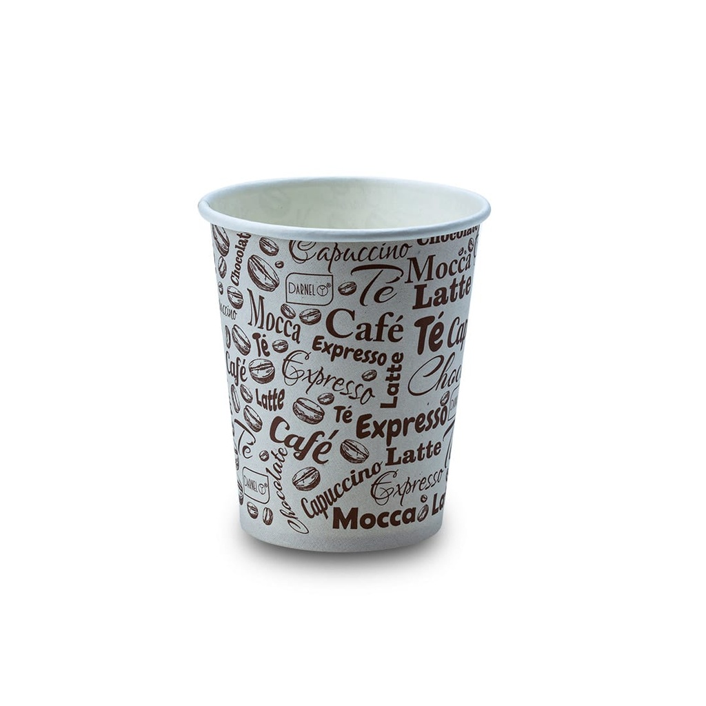 Vaso papel bebidas calientes 8 Oz. Con diseño paq. X 50 80 X 90 caja x 1000