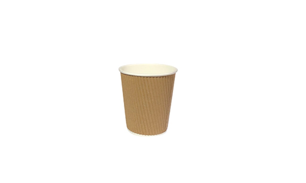 Vaso papel bebidas calientes 8 Oz. Marron corrugado con protector paq. X 25 80 X 90 caja x 500