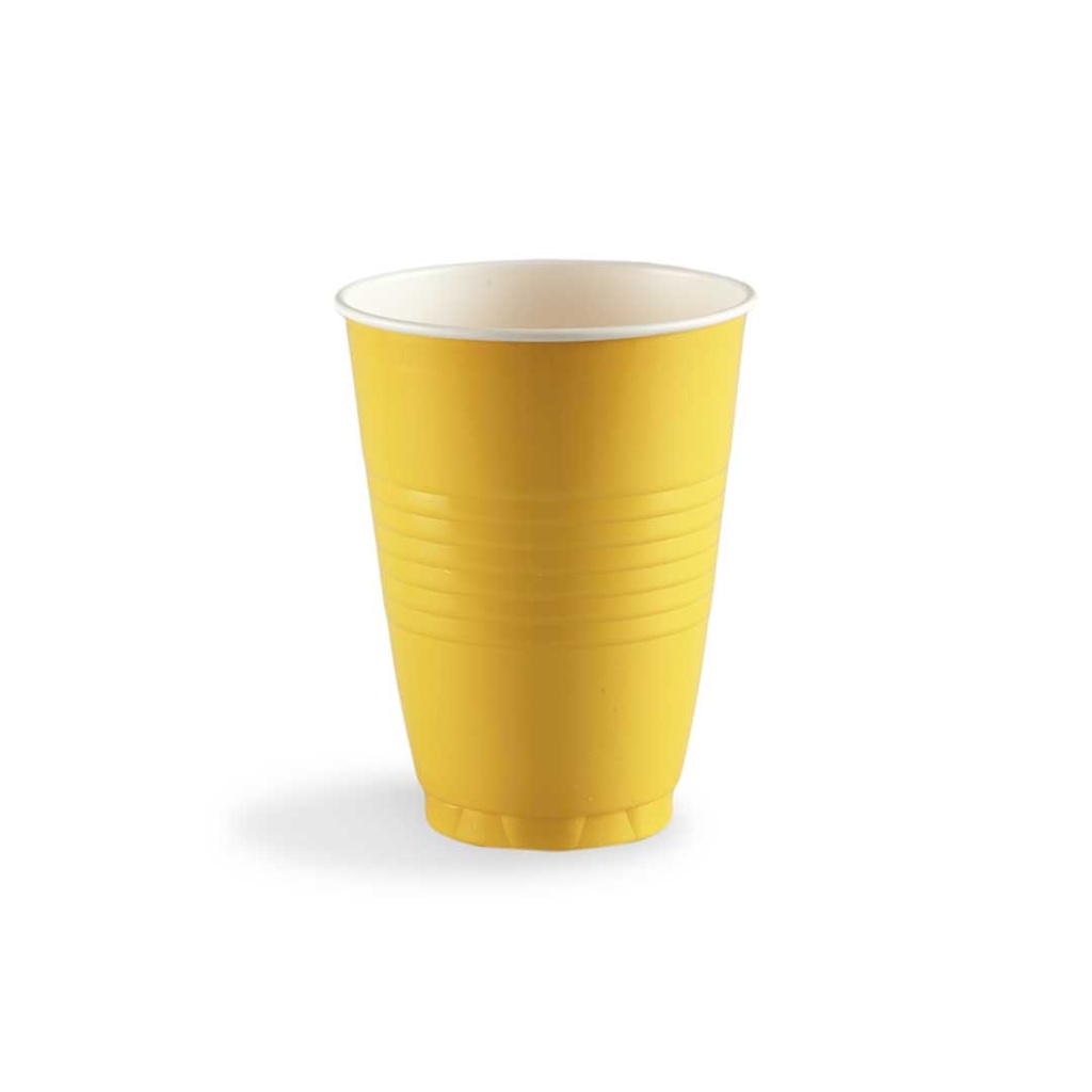 Vaso plástico colores amarillo 7 Oz. 207 Ml. Paq. X 12 caja x 40