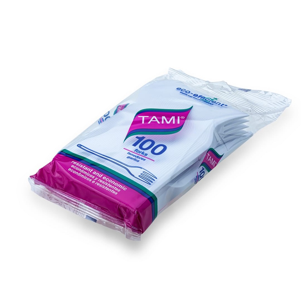Tenedor blanco Paq. X 100 164 caja x 10