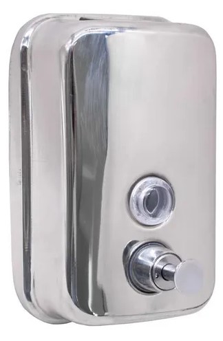 Dispensador Metalico Para Jabon Liquido 500 Ml. Color Plateado