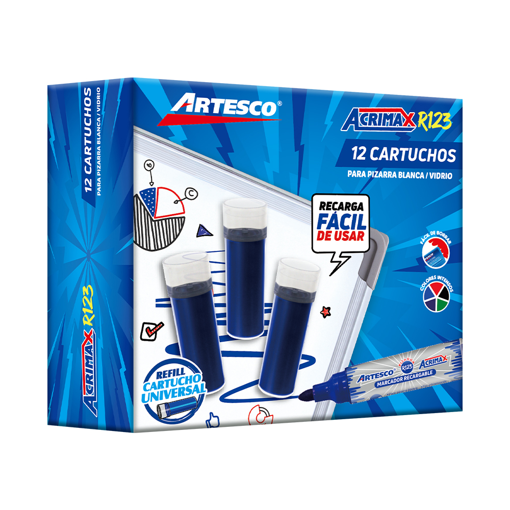 Cartucho Artesco Acrimax para marcador pizarra R123