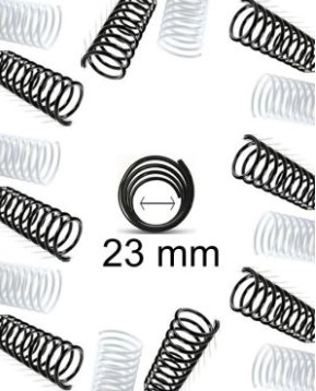Espiral plastico rulo para encuadernar 23 mm. Paq. x 20