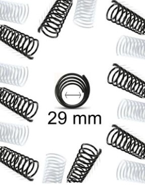 Espiral plastico rulo para encuadernar 29 mm. Paq. x 20