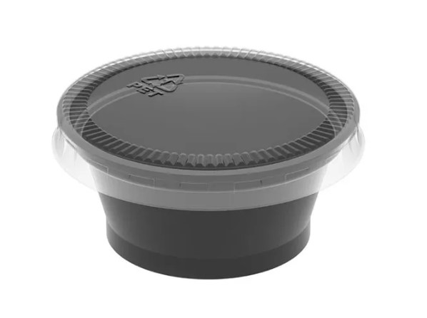 Pote 1 oz (29,5 ml) negro con tapa PET caja x 2.500 un