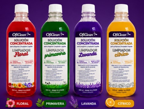Limpiador concentrado Oficlean botella 500 ml. rinde 10 Lt.