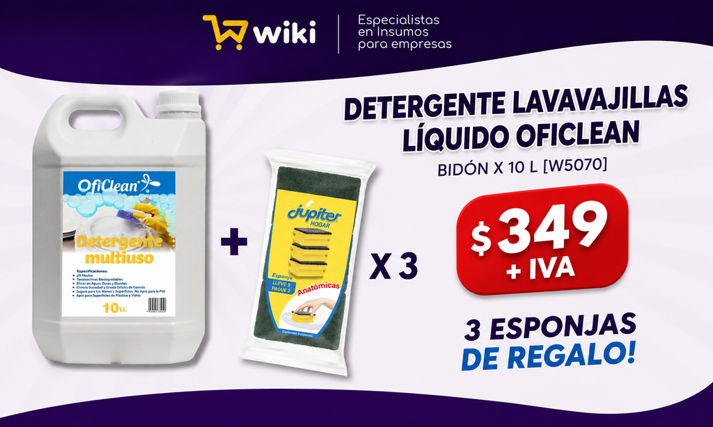 PROMO WEB 4  - Bidon 10L Detergente W5070 + paq x3 esponjas Júpiter DE REGALO!
