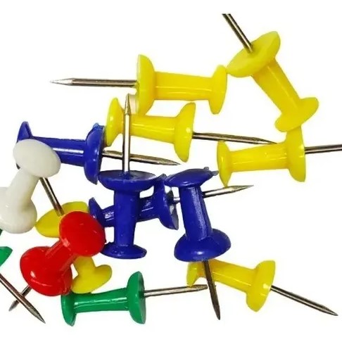 Pins de colores, chinches, pinitos, alfileres caja x 50 un.