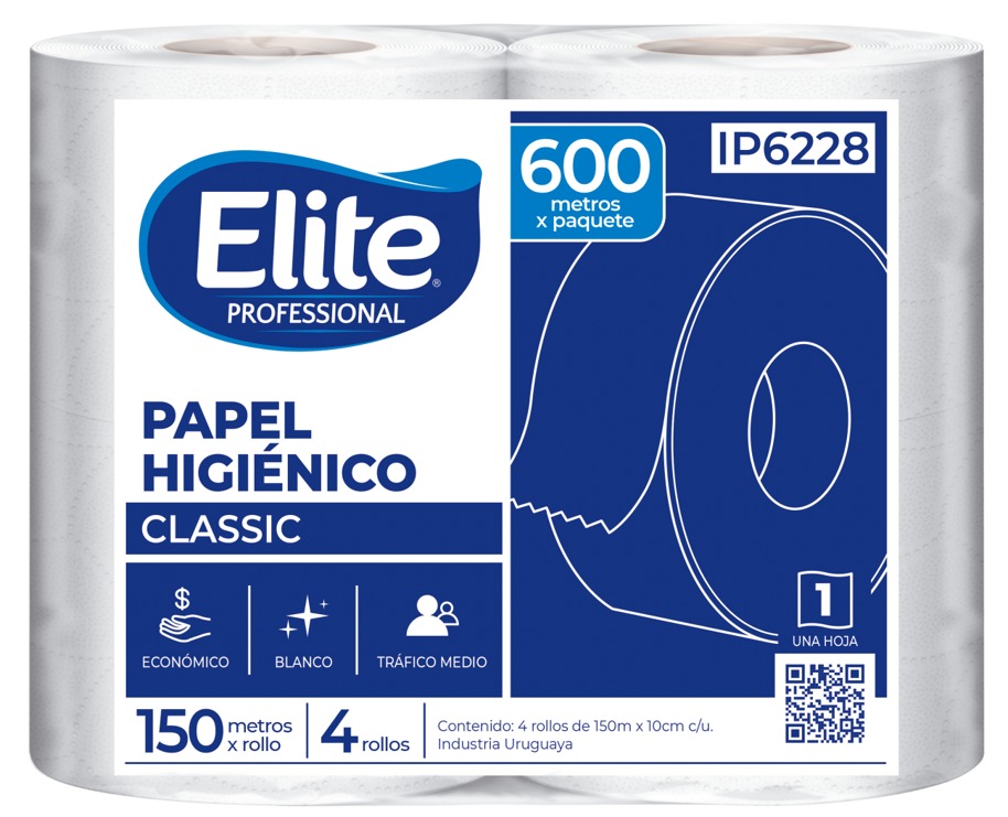 Papel higienico Elite ip 6228 150 Mt. x rollo (Paq. x 4 rollos)