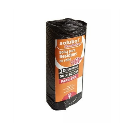 [W5037] Bolsa para residuos - rollo de 30 unidades 50 x 62cm color negro