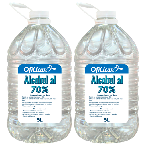 [W5030] Alcohol líquido Oficlean 70% - 2 bidones x 5 L