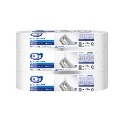 [W5106] Papel higiénico Elite paquete x 6 rollos de 500 m ip 373